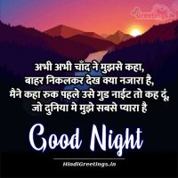 Cute Good Night Images Shayari in Hindi Status